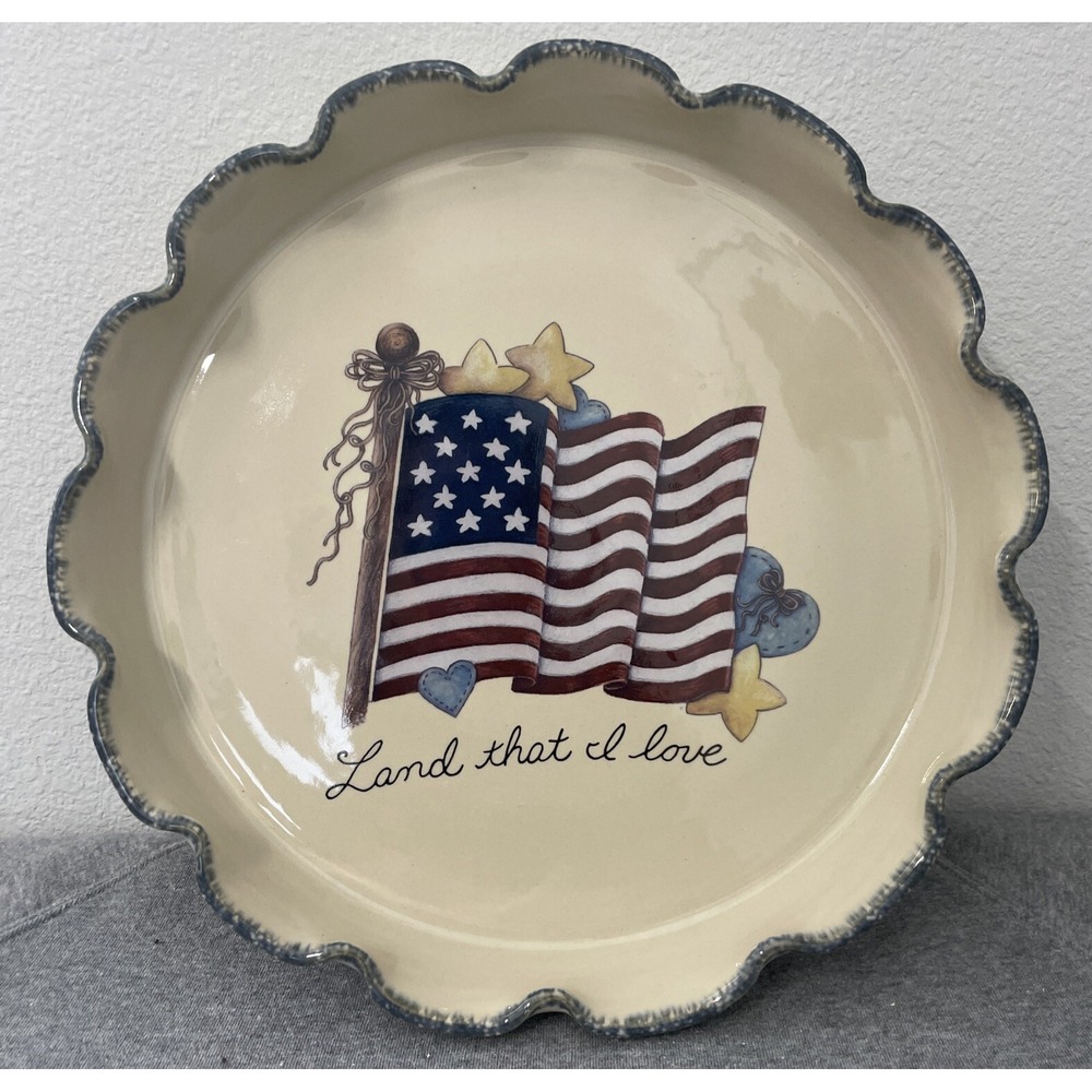 Home‎ And Garden Party AMERICANA Round Fluted Baking Dish BEAUTIFUL!